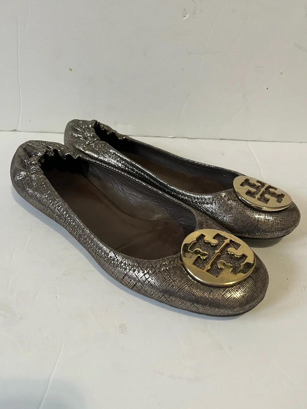 Tory Burch Minnie metallic bronze ballet flats size 9.5M